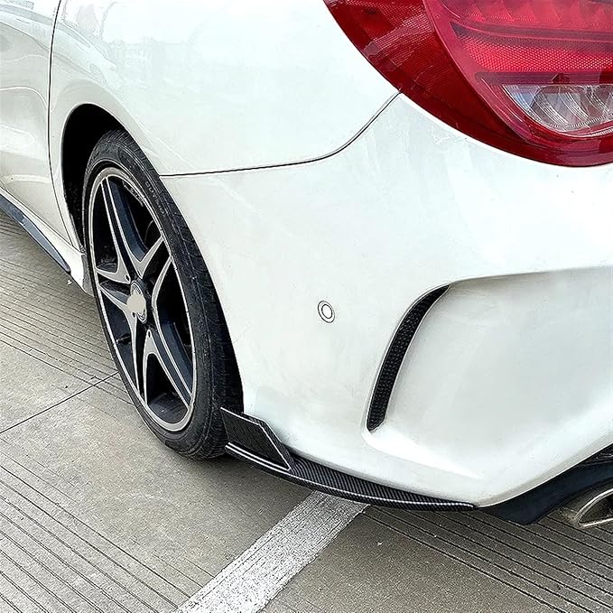 Kiyah Rear Bumper Lip Diffuser Side Spoiler Splitter Compatible for Mercedes Benz CLA Class C117 CLA180 200 CLA45 AMG 2013-2019 Body Kits (Color : Carbon Look)