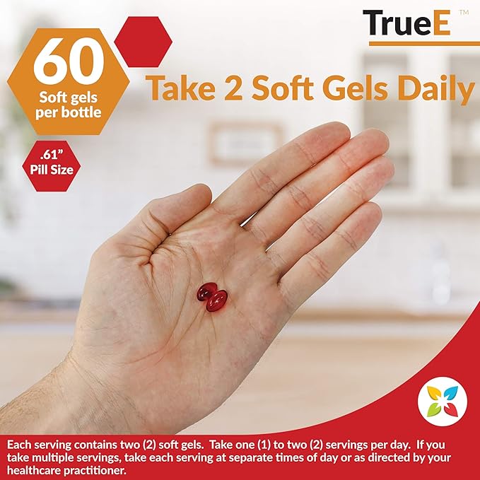 NatureCity True-E Full Spectrum Tocotrienols Vitamin E &amp Natural Alpha Tocopherol Supplement | Sustainable Tocotrienols from Evnol Suprabio | Non-GMO Vitamin E Complex | 120 Soft gels