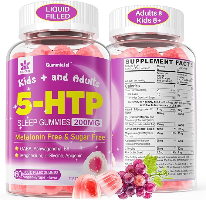 LILICARE Vegan Omega 3 Gummies &amp 5HTP Gummies