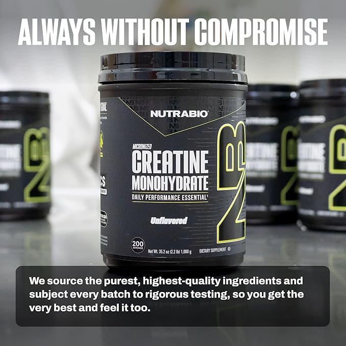 NutraBio Pure Micronized Creatine Monohydrate Powder Supplement Unflavored (1000 g) - Supports Bulk Muscle Energy Recovery and Strength - HPLC Tested Creatine Powder Supplement for Men and Women