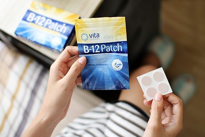 Vita Sciences Vitamin B12 Patch - Extra Strength Formula for Men and Women 1 Month Supply. Boost Energy Focus Memory &amp Metabolism