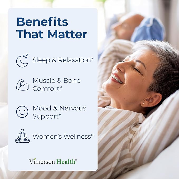 Vimerson Health Magnesium Glycinate 200 mg for Sleep &amp Relaxation – Calm Mind &amp Stress Support – Gentle on Stomach Bioavailable Form – 60 Vegan Capsules