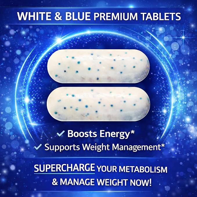 Diet Pills that Work for Weight Management Best Diet Pills + Powerful Energy Boost 120 White Blue Tablets