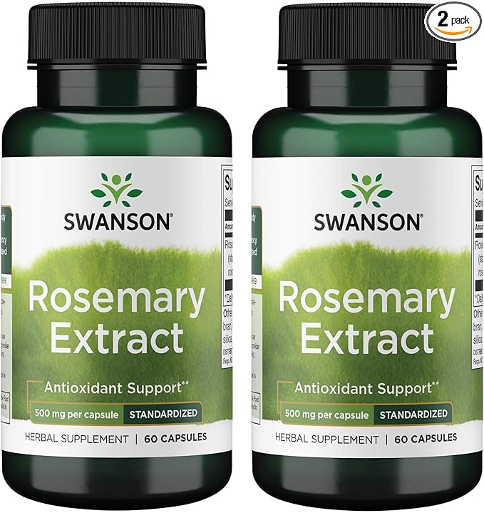 Swanson Rosemary Extract - Standardized 500 mg 60 Caps (2 Pack)