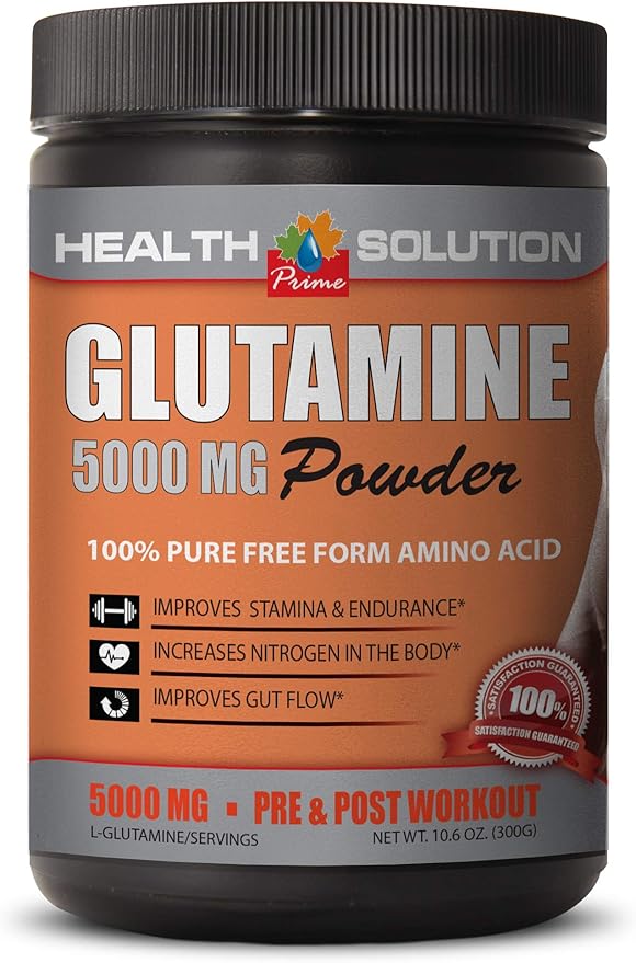 pre Workout Women Weight Loss - GLUTAMINE 5000MG Powder - 100% Pure Free Form Amino Acid - l-glutamine glutamine Powder unflavored glutamine Powder Organic Gut Health Bulk Supplements 1Can 300Gram