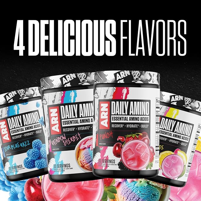 Arms Race Nutrition | ARN | Daily Amino Essential Amino Acids (30 Servings Rainbow Sherbet)