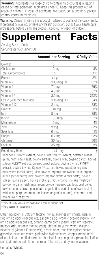 Standard Process Immune System Health Pack - Includes Packs for Immune Bone &amp Skin Health - Non-Dairy &amp Non-Soy - 30 Packs (10-Day Serving)