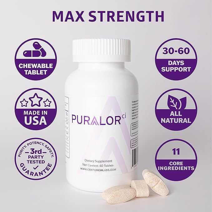 Centurion Puralor CI Brain Supplement for Memory and Focus with Folate NADH Vitamin B2 B6 and B12 for Teens and Adults 60 Tablets