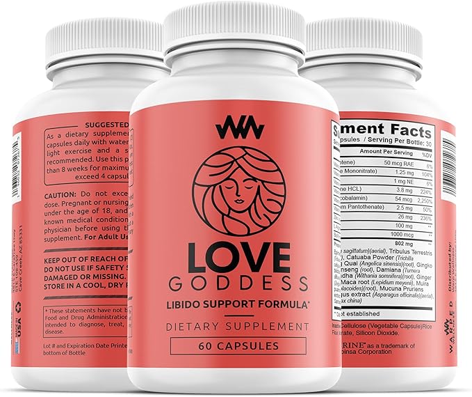 Womens Supplement That Boosts Libido | Enhance Intimacy Passion and Desire | Miura Puama for Female Specific Arousal | Love Goddess | Vitamin | Warped Wellness