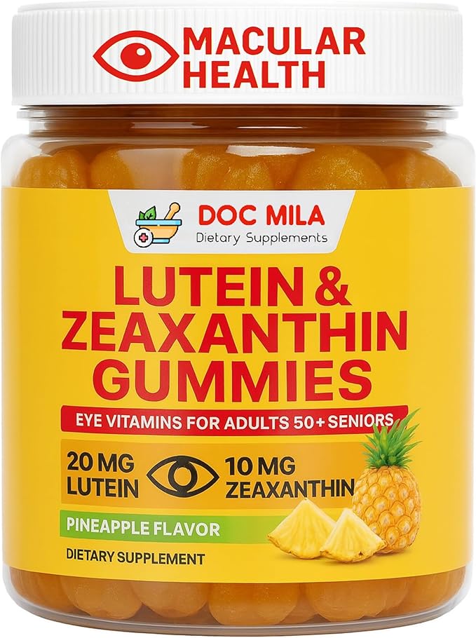 Lutein &amp Zeaxanthin Gummies – Eye Vitamins for Adults 50+ &amp Seniors – Eye Health Supplements for Over 50 Adults – Luteina y Zeaxantina para Los Ojos – 30 Chewable Gummy
