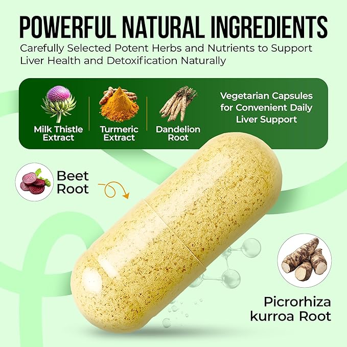 Nature's Nectar Liver Cleanse Detox &amp Repair – Active Liver Support Supplement with Milk Thistle Liver Detox – Helps Repair &amp Protect Liver Aids Fatty Liver &amp Gallbladder Health – 60 Caps