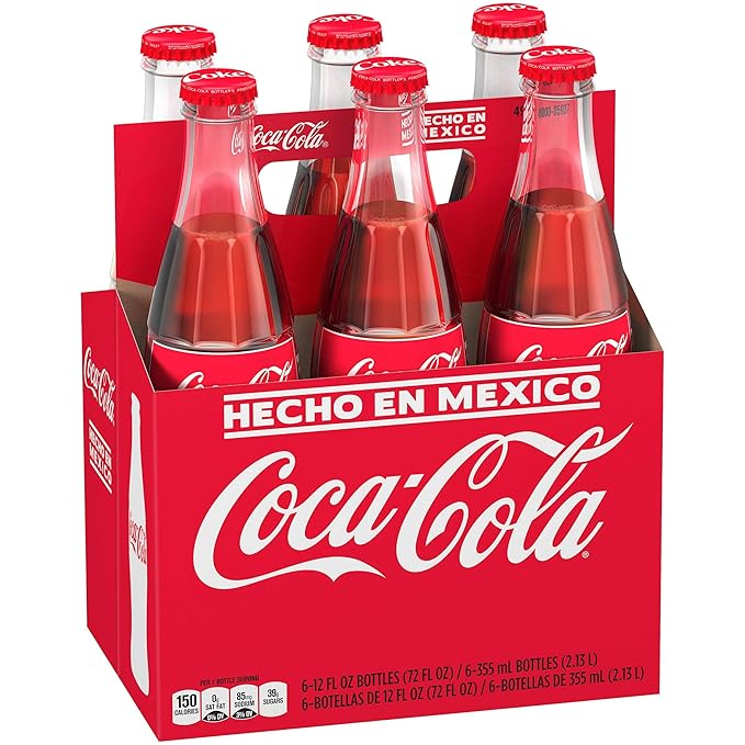 Mexican Coke Glass Bottle 12 fl oz 6 Pack Pack of 2