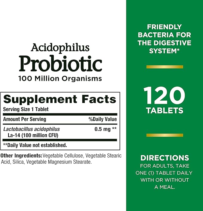 Jarrow Formulas Saccharomyces Boulardii Probiotics + MOS 5 Billion CFU Probiotic Yeast &amp Nature's Bounty Acidophilus Probiotic Daily Probiotic Supplement Supports Digestive Health 1 Pack