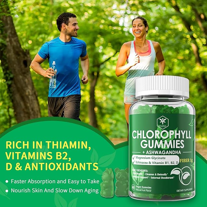 Digestive Enzymes Gummies &amp Chlorophyll Fiber Gummies Bundle