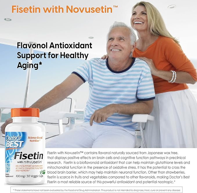 Doctor's BEST Trans-Resveratrol 600 mg 60 Count &amp Fisetin with Novusetin 100 mg 30 Count