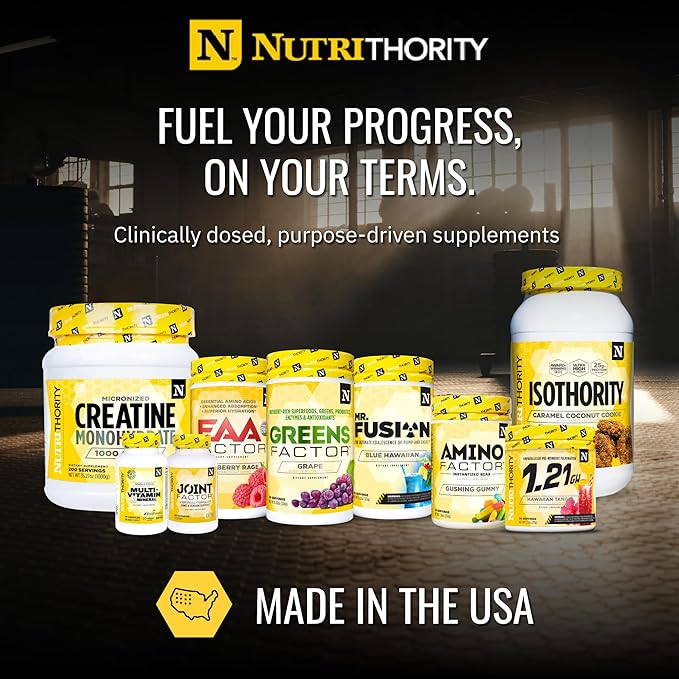 Nutrithority - BCAA Powder Post Workout Recovery Powder with BCAAs Amino Acids L-Isoleucine L-Leucine and L-Valine Improve Muscle Recovery and Hydration Sugar Free (Gushing Gummy) (30 Servings)