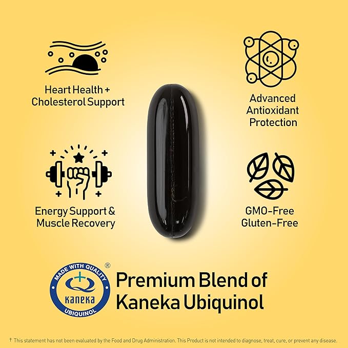 NANOWELL HeartOn Active CoQ10 Kaneka Ubiquinol 100 Plus Heart Health Supplement - 60 Softgels X 1 Box for 2 Months (60 Count)