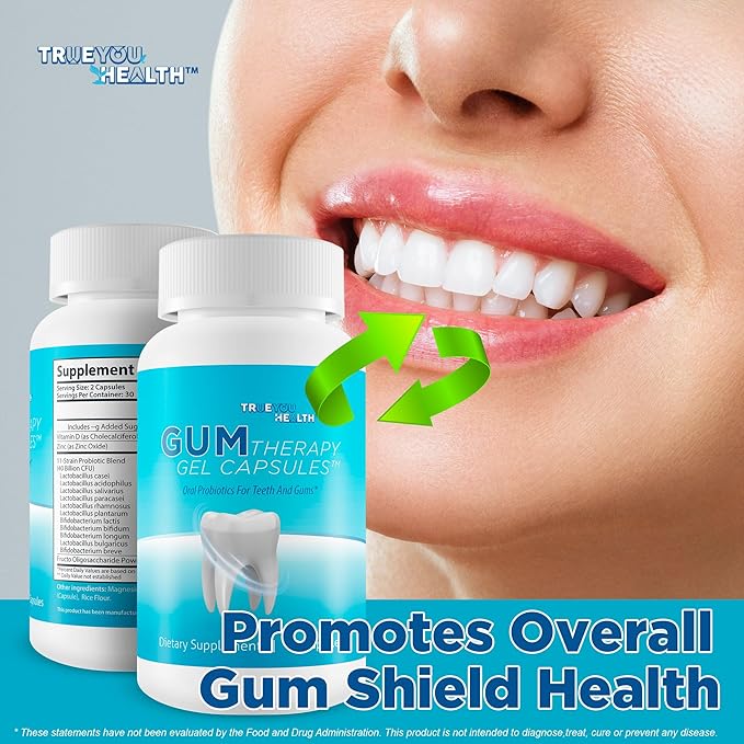 Gum Therapy Gel Capsules - Our Best Gum &amp Teeth Support Probiotic - Oral Dental Probiotics Gum Health Supplements - Gum &amp Teeth Probiotic - Our Best Oral Probiotics for Teeth and Gums - Gum Su