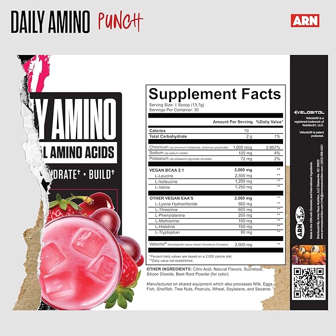 Arms Race Nutrition | ARN | Daily Amino Essential Amino Acids (30 Servings Punch)