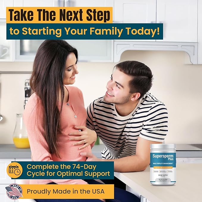Male Fertility Supplement with L-Carnitine and L-Arginine Preconception Fertility Formula for Optimal Count &amp Healthy Volume Production1 Month Supply (60 doses) in Powder.