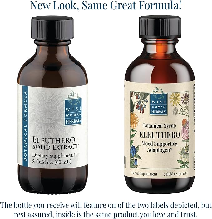 Wise Woman Herbals – Eleuthero Botanical Syrup (formerly Solid Extract) - 8 oz - Adrenal Health Daily Support Promotes Mental Endurance and Healthy Energy Levels Aid Temporary Stress Balanced Mood a