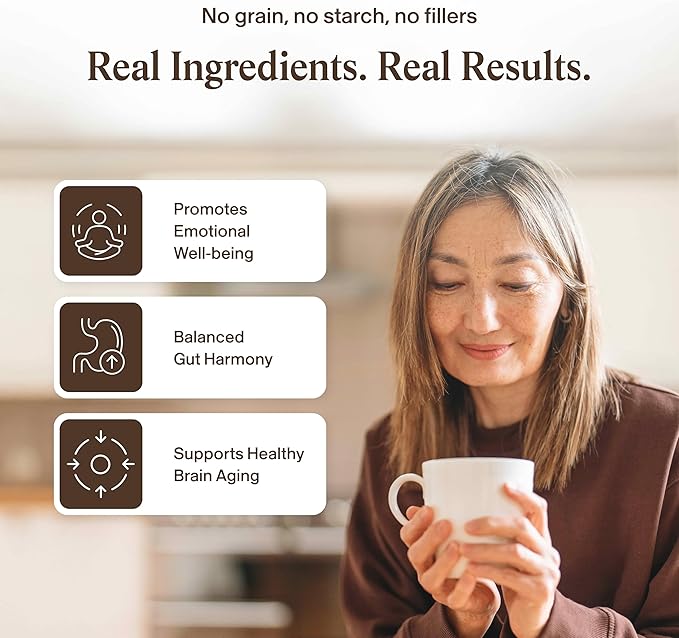 Real Mushrooms Lions Mane Mushroom Supplement - Organic Lions Mane Extract Powder for Overall Wellness with Adaptogens – Functional Vegan Non-GMO Blend with 60 Servings