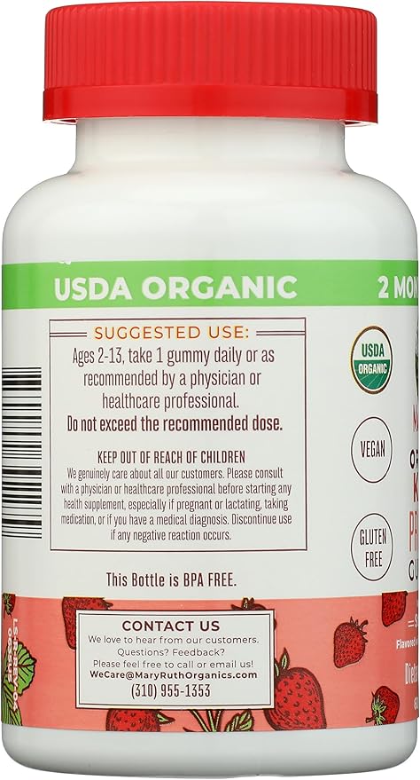 Mary Ruth's Organic Kids Strawberry Probiotic Gummies 60 CT
