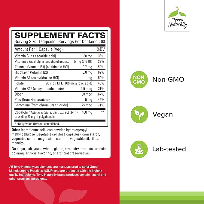Terry Naturally Sucontral D - B-Complex &amp Folate Supplement - Carbohydrate Metabolism Support - Vitamin &amp Mineral Supplement with Zinc &amp Chromium - 60 Capsules (Pack of 3)