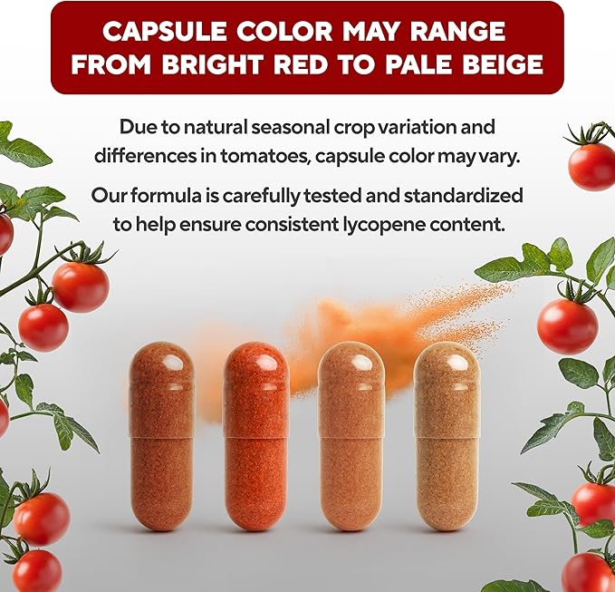 VitaUp Lycopene Supplements for Men – USA Made Prostate Supplements for Men with Natural Tomato Extract – Non-GMO Lycopene Supplement for Normal Prostate Skin &amp Antioxidant Support – 120 Count