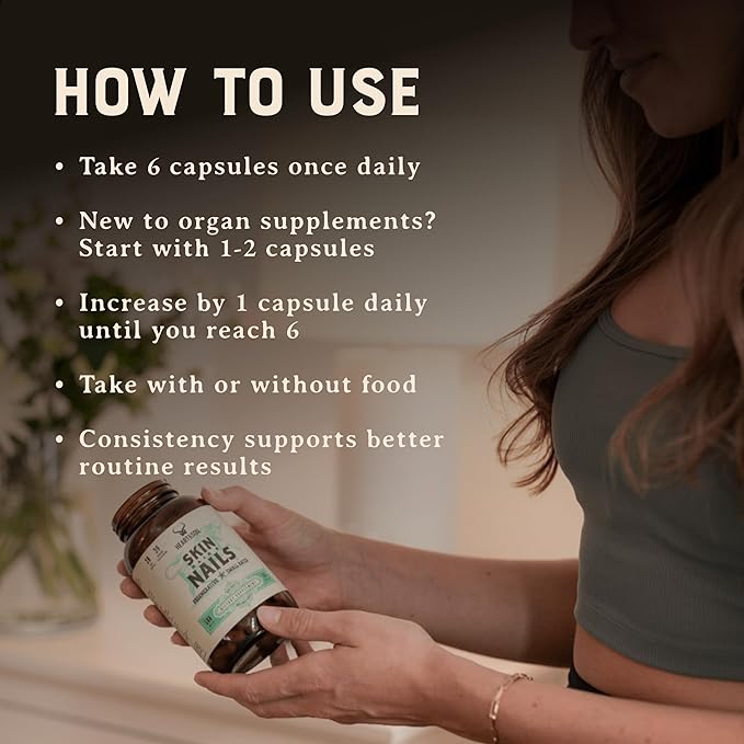 HEART &amp SOIL – 100% Grass Fed &amp Finished Beef Brain Supplement from Regenerative Cattle – for Cognitive Function &amp Memory – 3000mg Focus Supplement with Beef Organs – Glass Bottle – 180 Ca