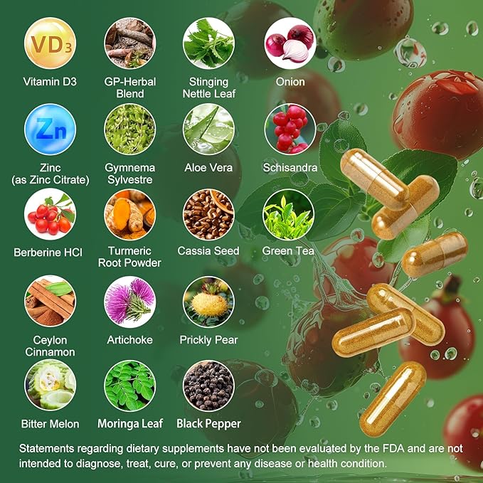 GREENPEOPLE Berberine Supplement with Ceylon Cinnamon - 120 Count Berberine 1500mg Berberine HCL Capsules with Bitter Melon/Artichoke Extracts &amp Natural Herbs for Immune Support 2 Pack