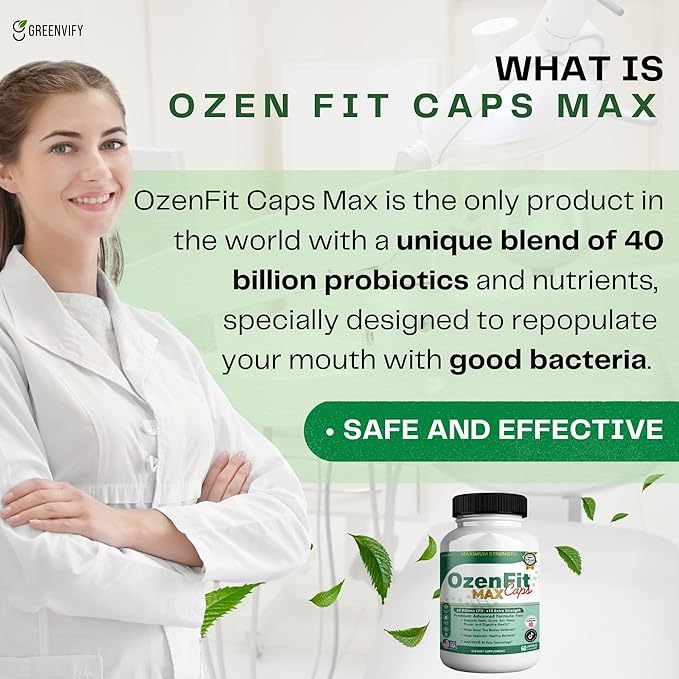 OzenFit Caps Max Probiotic Supplement 40 Billion CFU MAKTREK Bi-Pass Technology 60 Capsules 30-Day Supply (3)