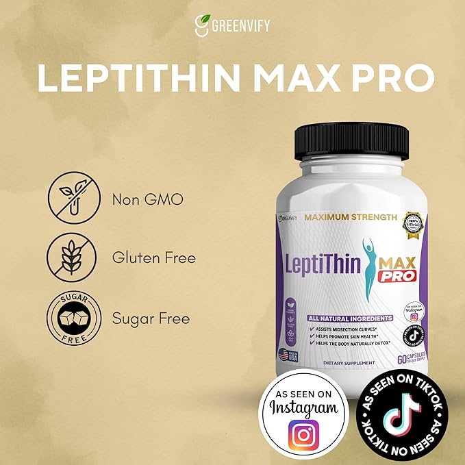 LeptiThin MAX PRO Maximum Strength Dietary Supplement 60 Capsules 30-Day Supply All Natural Ingredients (5)