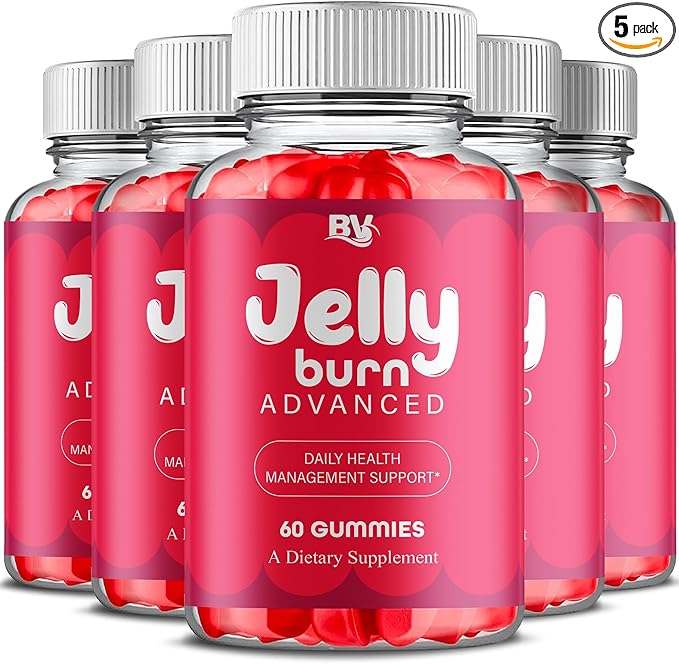 BLUE VIBE Jelly Burn Advanced Gummies Jelly Burn Premium Health Management and Overall Wellness Support Gummy Supplement JellyBurn Overall Health Support Supplement (5 Pack - 300 Gummies)