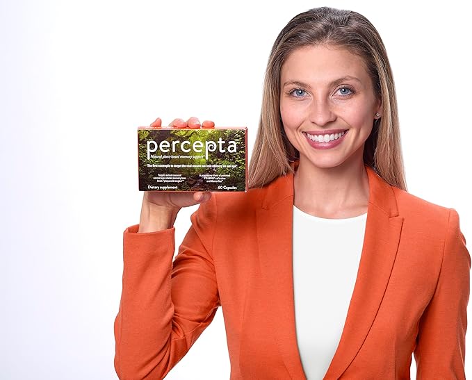 Percepta Plant-Based Memory Support - Natural Nootropic Brain Booster - Memory Focus Concentration - 30 Day Supply