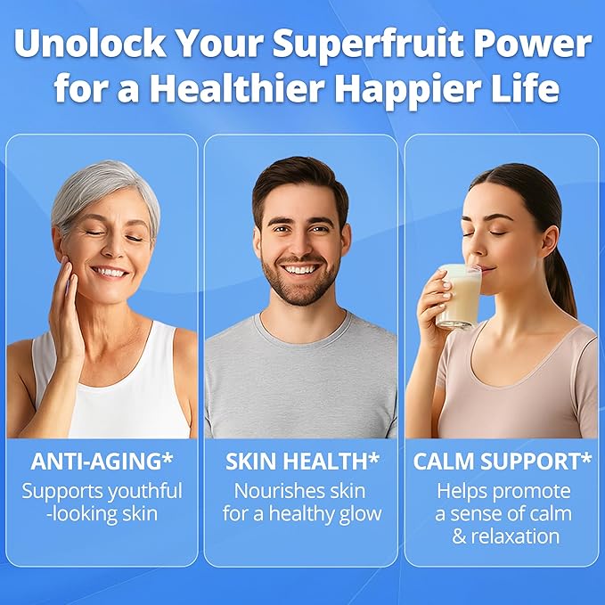 Superfruit Longevity Mix 36 in 1 Magnesium Glycinate Mushrooms Nicotinamide Riboside – Calm Skin &amp Anti-Aging Support | Probiotics 15 Fruits | No Sugar Added Vegan Gluten Free 30 servings