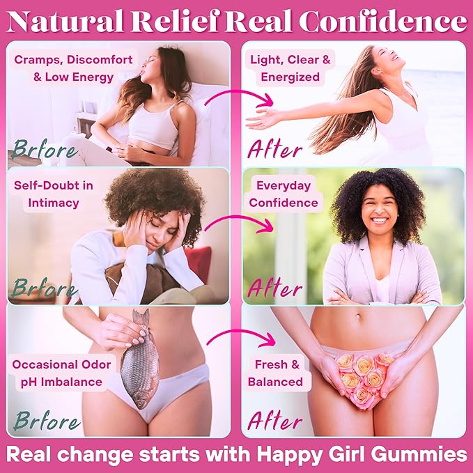 Dr. Lu Happy Girl Feminine Balance Gummies | Pineapple Gummies for Women pH Balance with Probiotics &amp Immune Support | Delicious &amp Naturally Flavored Sugar-Free Vegan - 60 Count