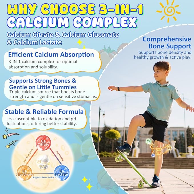 Bundle: Akkermansia Probiotics Gummies with Prebiotics Fiber &amp Calcium + D3 &amp Magnesium Filled Gummies for Kids 4+