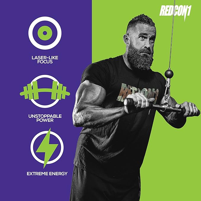 REDCON1 Total War Pre Workout Sour Gummy Bear - Fast Acting Caffeinated Preworkout for Men + Women with Beta Alanine - Contains Citrulline Malate for Increased Pump Blood Flow (30 Servings)