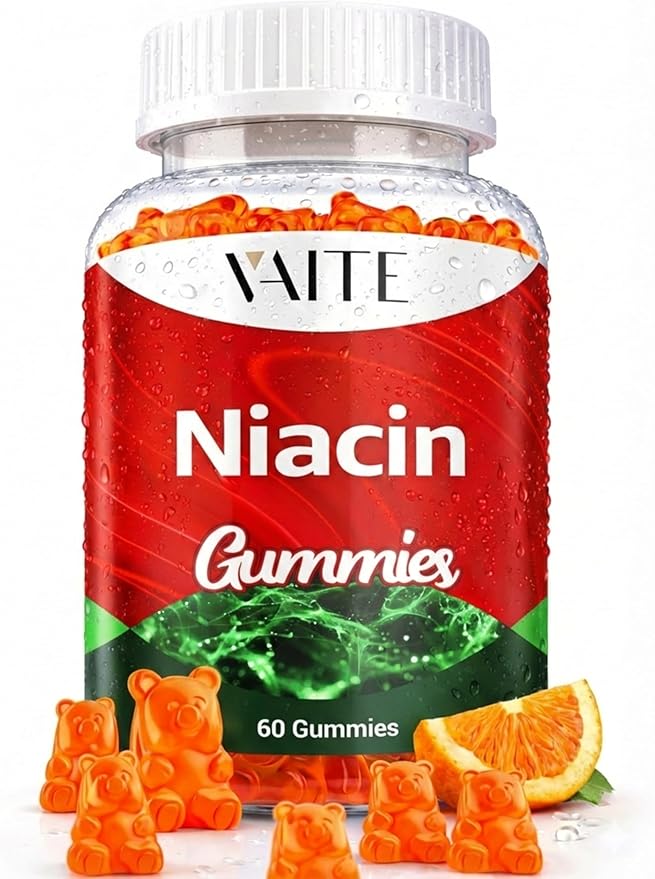 VAITE Niacin (Vitamin B3) 1000mg Supplement – Antioxidant &amp Energy Support Nicotinic Acid for Nutrient Conversion &amp Skin Hydration Sugar-Free 60 Vegan Gummies Non-GMO Daily Chewable