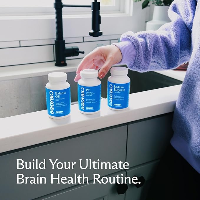 BodyBio PC - Phosphatidylcholine for Brain Health Mental Clarity Cognitive Function Cellular Repair &amp Healthy Aging Phospholipid Complex Supplement for Gentle Daily Detox
