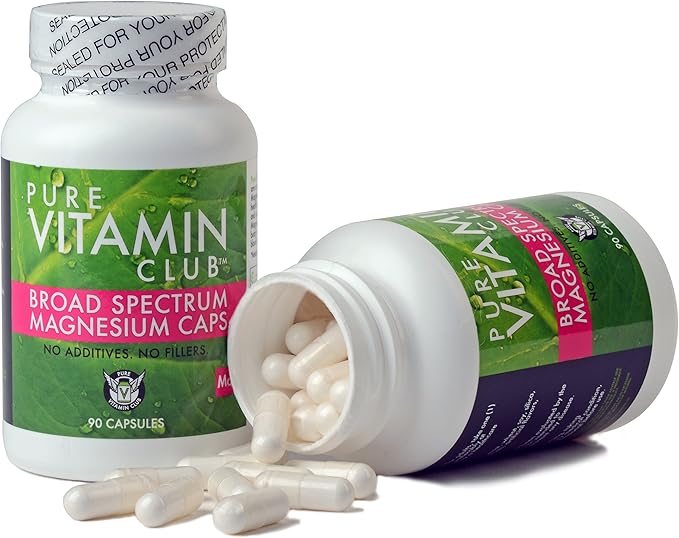 Magnesium 200 Mg Caps - Broad Spectrum. 90 Day Supply. Unique Blend of 4 Magnesium Forms. No Fillers No Binders No Added Ingredients. Pure Vitamin Club Daily Magnesium Caps + Free eBook!