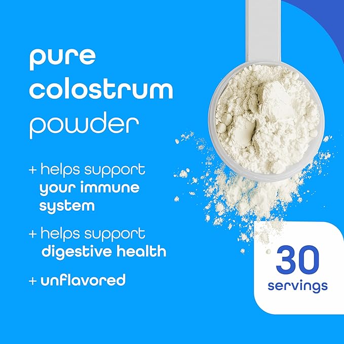 Zena Nutrition Liquid Collagen Peptides and Biotin Mixed Berry 20.3 Fl Oz + Pure Colostrum Powder 2000mg Supplement Supports Immune and Digestive Health