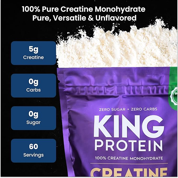 100% Pure Unflavored Creatine Monohydrate Powder | 5g per Serving | Vegan &amp Sugar Free | Creapure® Monohydrate Creatine Powder &amp Scoop Included | 500g Bulk Bag 100 Servings