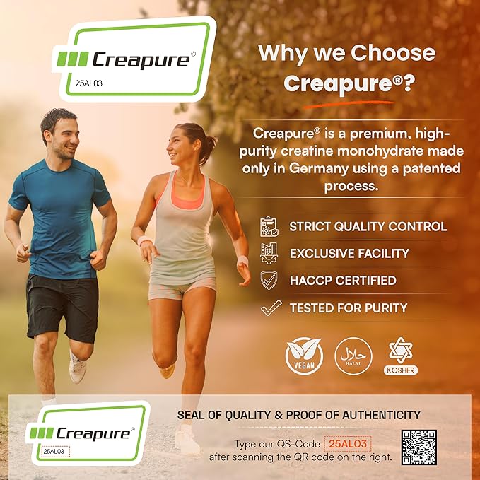 Creapure Creatine Monohydrate Powder 60 Servings Unflavored NSF Certified Creatine for Muscle Growth Strength &amp Recovery Pure German Creatine Monohydrate for Women &amp Men