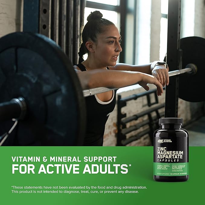 Optimum Nutrition Muscle Recovery and Endurance Supplement for Men and Women Zinc and Magnesium Supplement 180 Count
