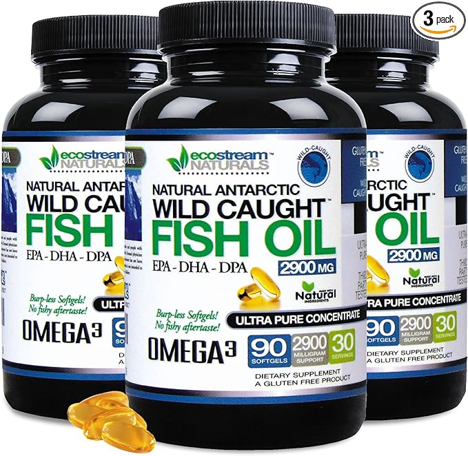 (Pack of 3 Wild Caught Omega 3 2900 Milligrams. Now with Even More DPA-EPA-DHA