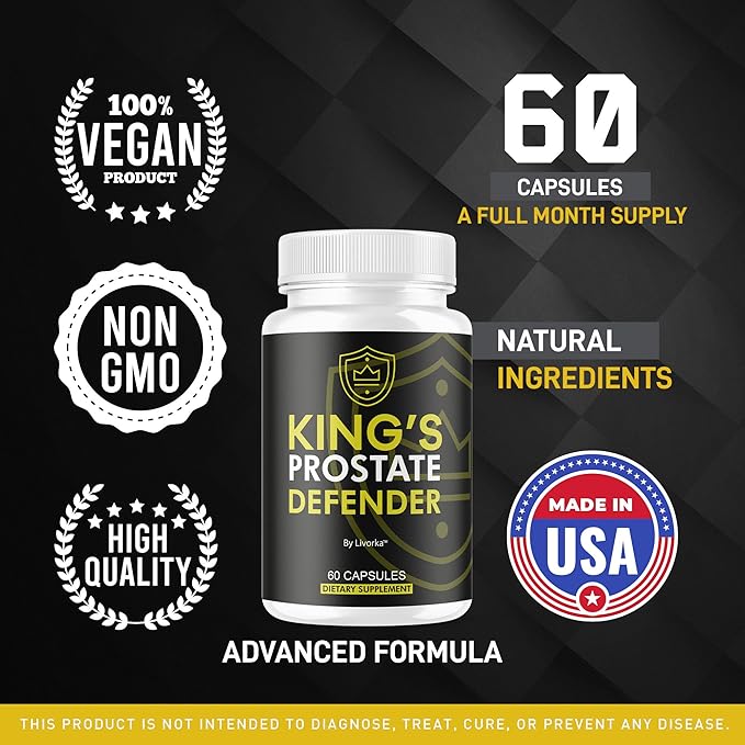 (3 Pack) Kings Prostate Defender Capsules - Official Kings ProstateDefender Pills Advanced Supplement Support All Natural Formula for Overall Health &amp Wellness Reviews 180 Capsules for 3 Months