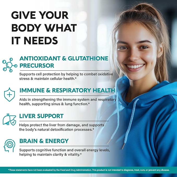 NAC Supplement | Selenium | B6 | B12 - Antioxidant Immune Support - N Acetyl Cysteine 600 mg per Capsule 1200 mg per Serving - Made in USA - Non-GMO Gluten-Free Vegan - 240 Caps 4 Month Supply