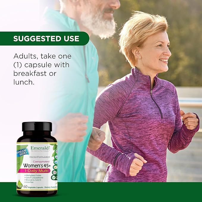 EMERALD LABS Women's 45+ 1-Daily Multi - Complete Multivitamin for Comprehensive Support Bone &amp Heart Health* - Designed for Women 45+ - Gluten-Free &amp Vegetarian- 60 Vegetable Capsules